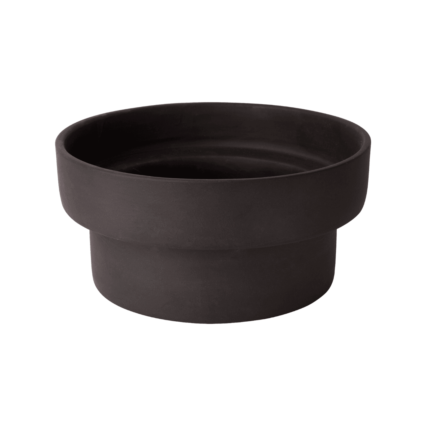 Podium | Handmade Ceramic Pot Black (Low) - Mirra Interiors