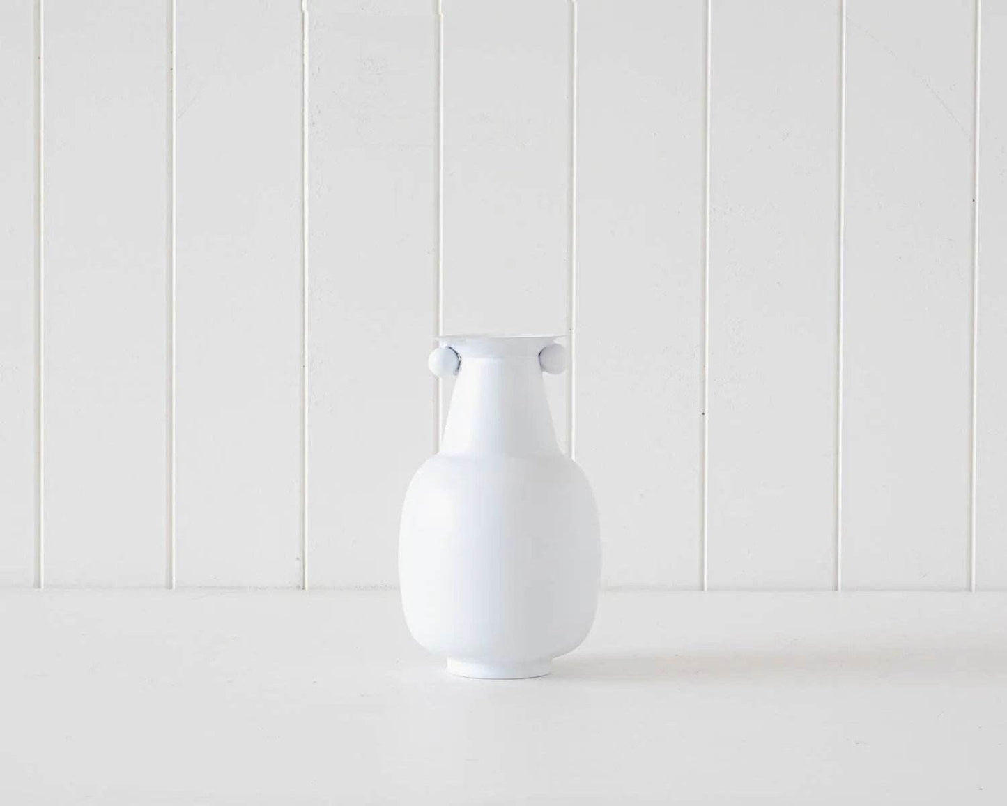Alane | Metal Deco Vase White - Mirra Interiors
