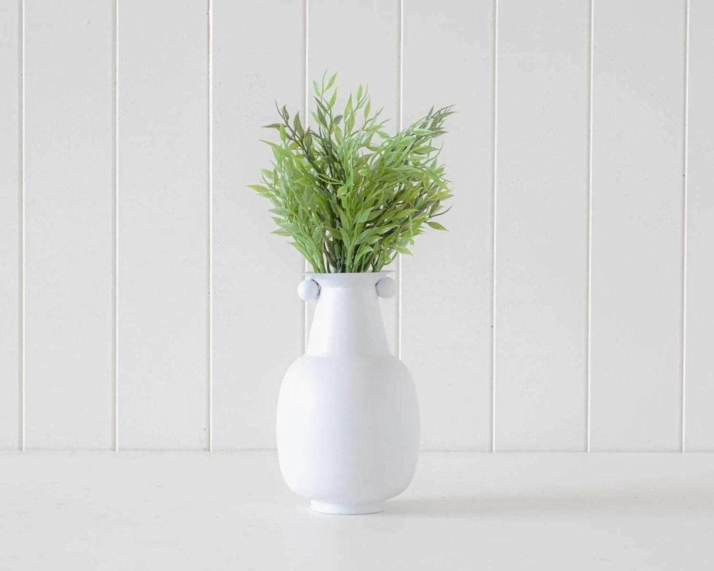 Alane | Metal Deco Vase White - Mirra Interiors