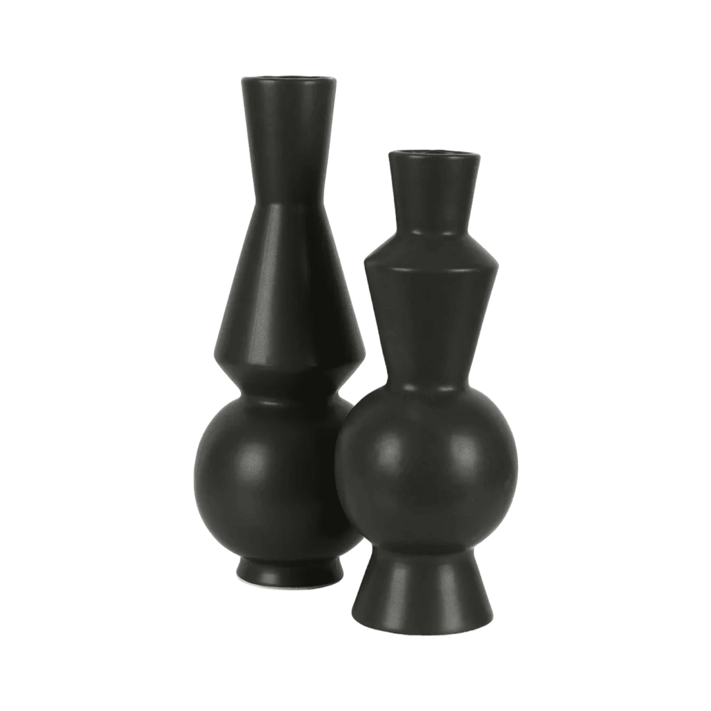 Amira | Porcelain Geometric Vase Black - Mirra Interiors
