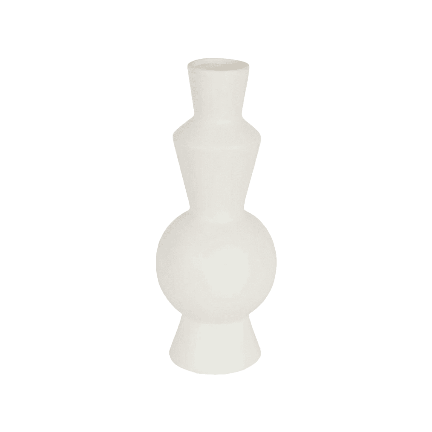 Amira | Porcelain Geometric Vase Ivory - Mirra Interiors