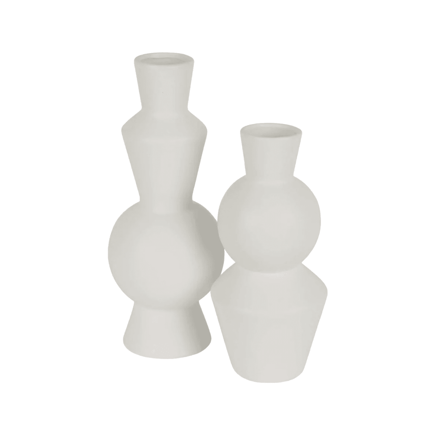 Amira | Porcelain Geometric Vase Ivory - Mirra Interiors