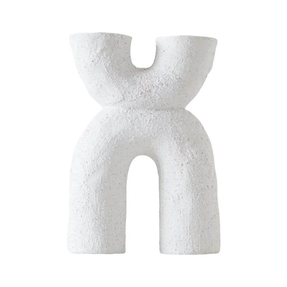 Alec | Ceramic Arch Candle Holder White - Mirra Interiors