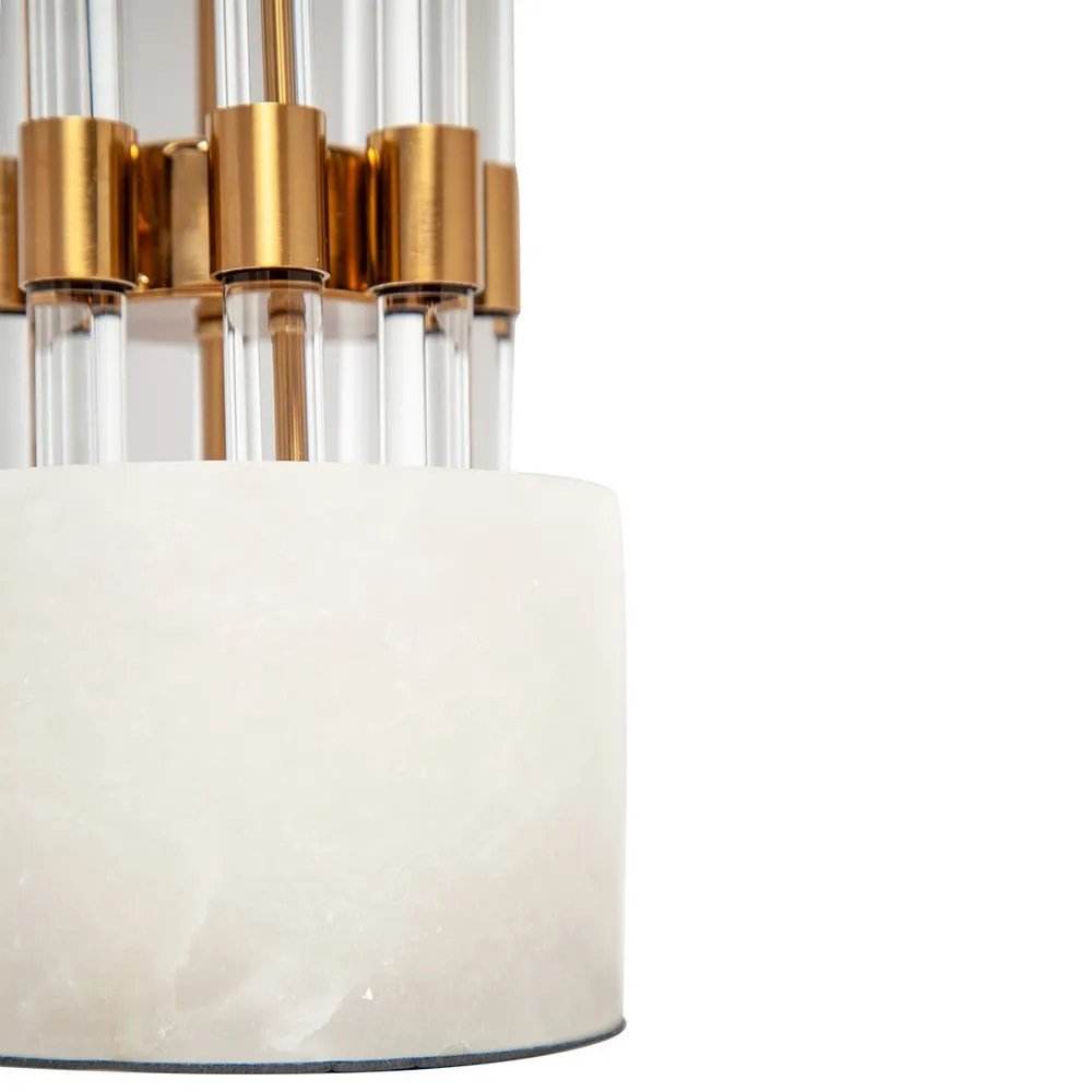 Astrid | Marble & Glass Table Lamp Brass - Mirra Interiors