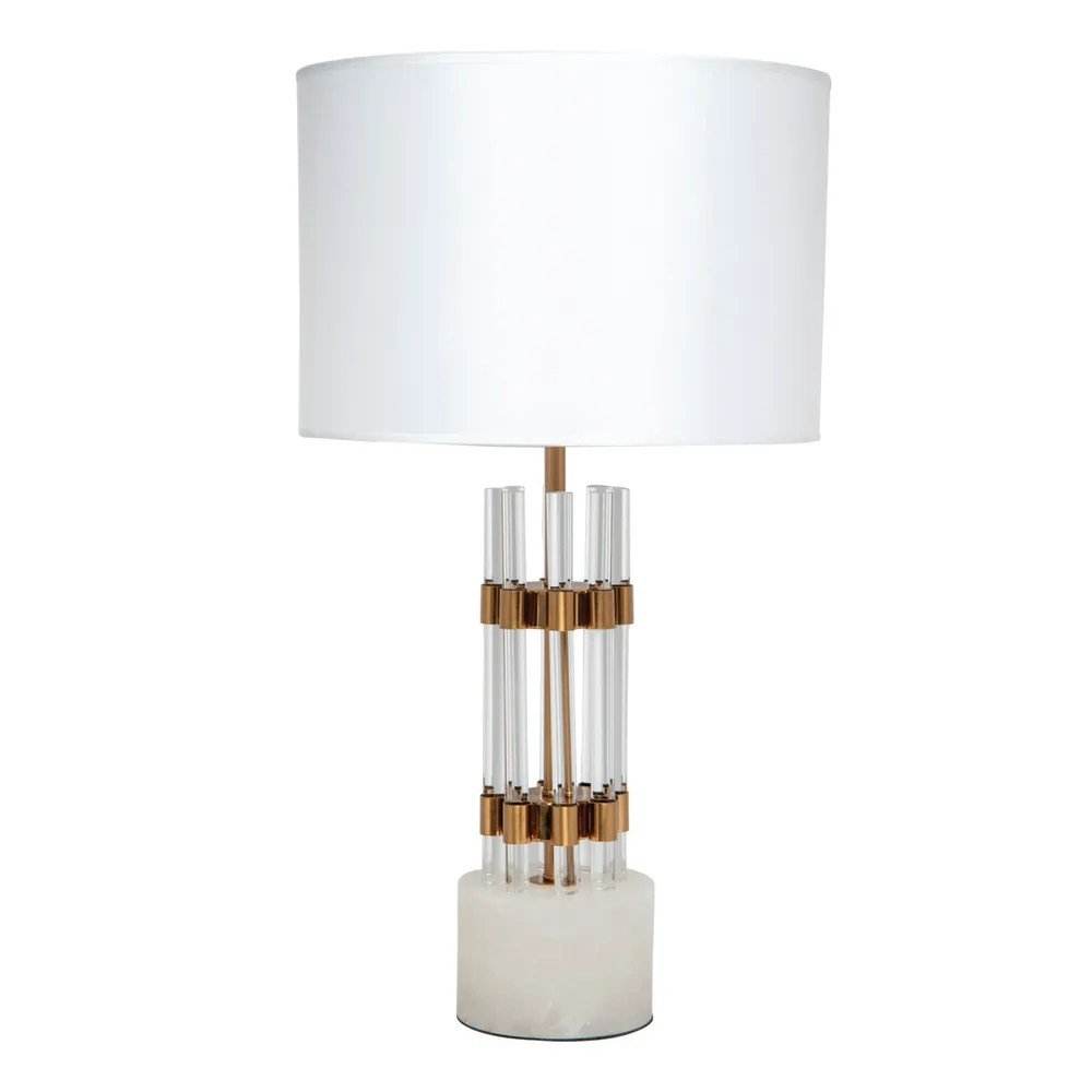 Astrid | Marble & Glass Table Lamp Brass - Mirra Interiors