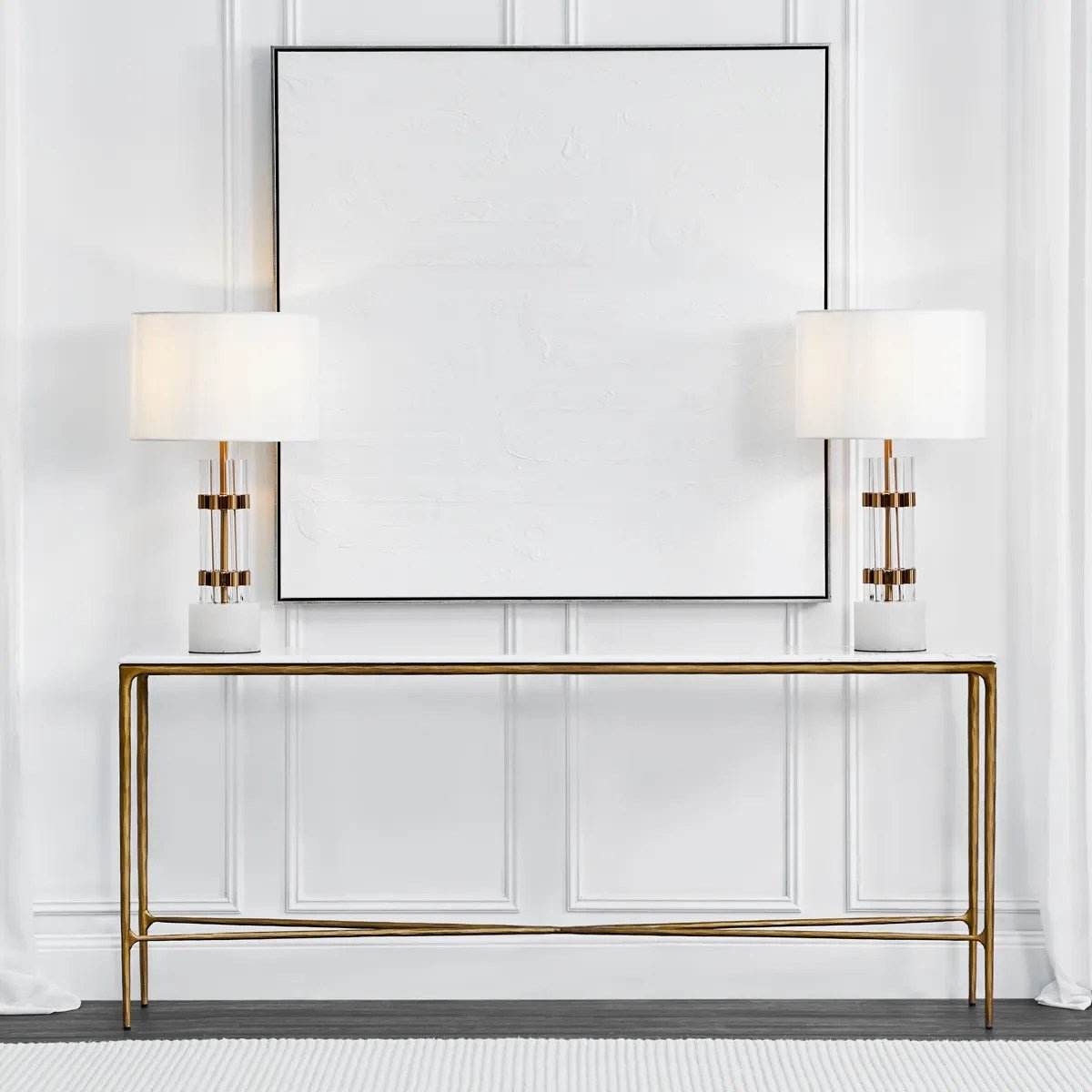 Astrid | Marble & Glass Table Lamp Brass - Mirra Interiors