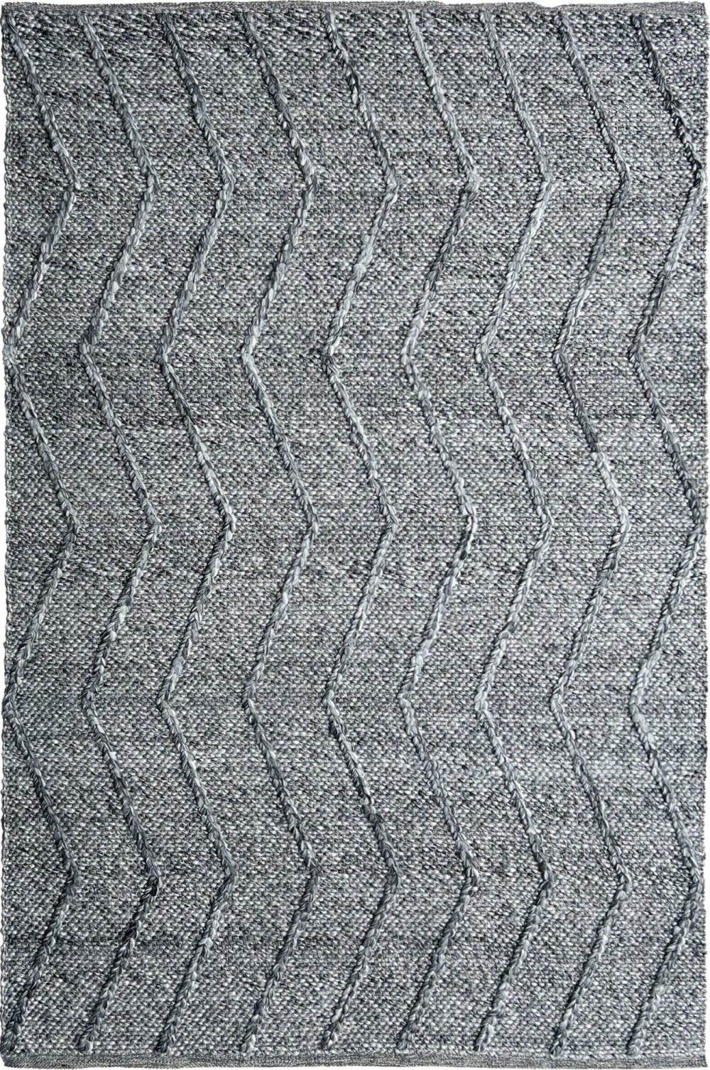 Athena | Chevron Wool Rug Dark Grey - Mirra Interiors
