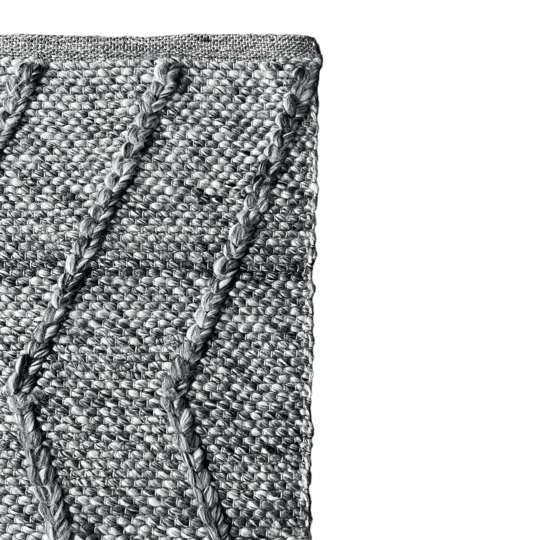 Athena | Chevron Wool Rug Dark Grey - Mirra Interiors