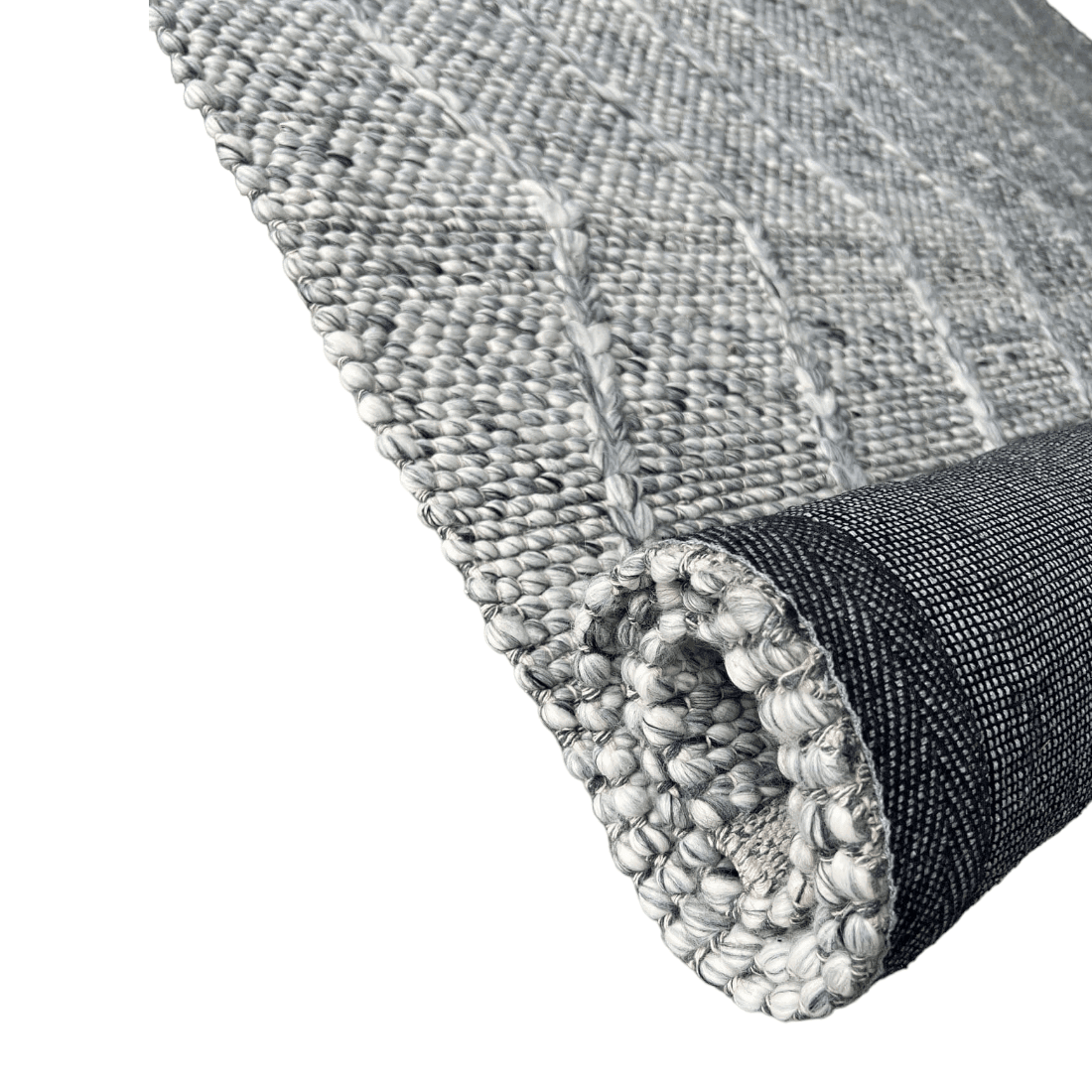 Athena | Chevron Wool Rug Spotted Grey - Mirra Interiors