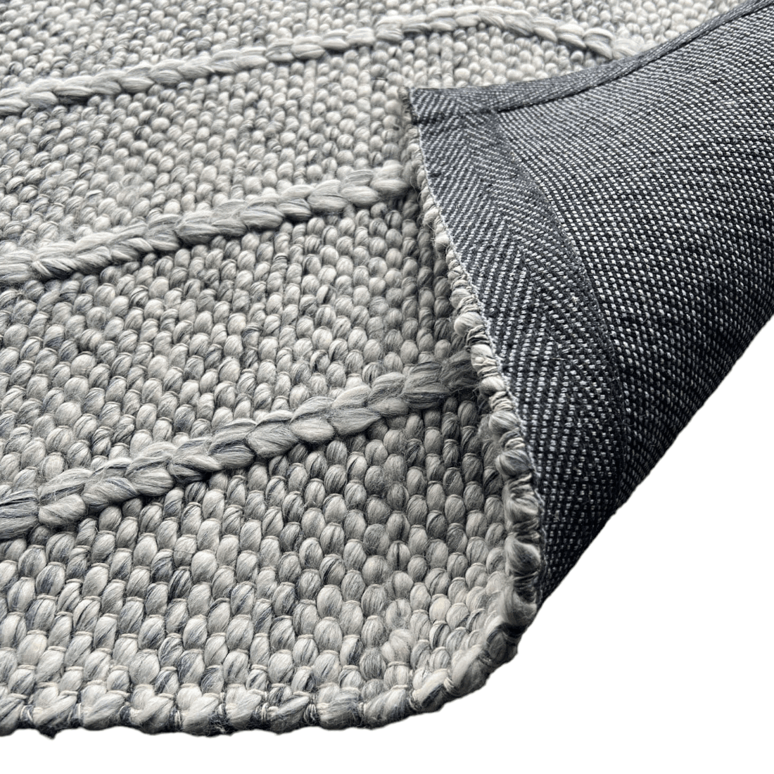 Athena | Chevron Wool Rug Spotted Grey - Mirra Interiors