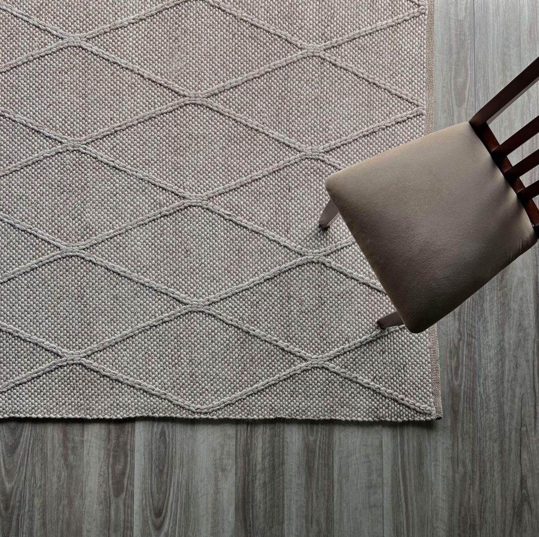 Athena | Diamond Wool Rug Beige - Mirra Interiors