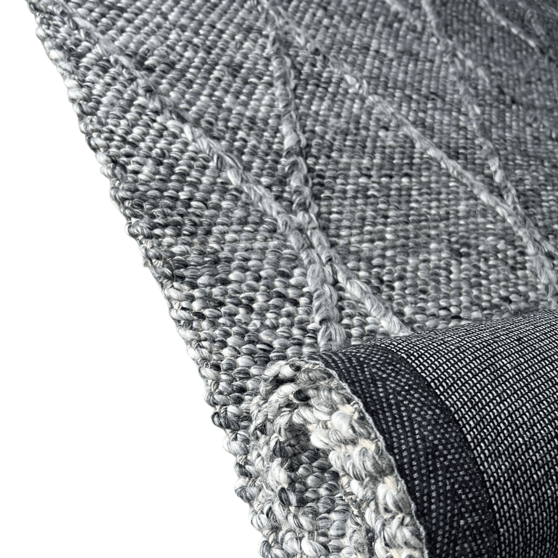 Athena | Diamond Wool Rug Dark Grey - Mirra Interiors