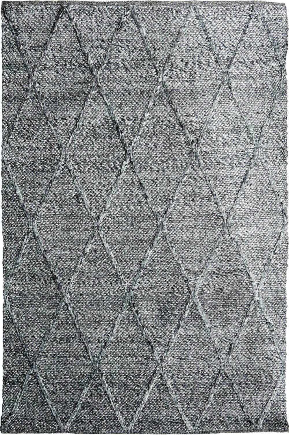 Athena | Diamond Wool Rug Dark Grey - Mirra Interiors