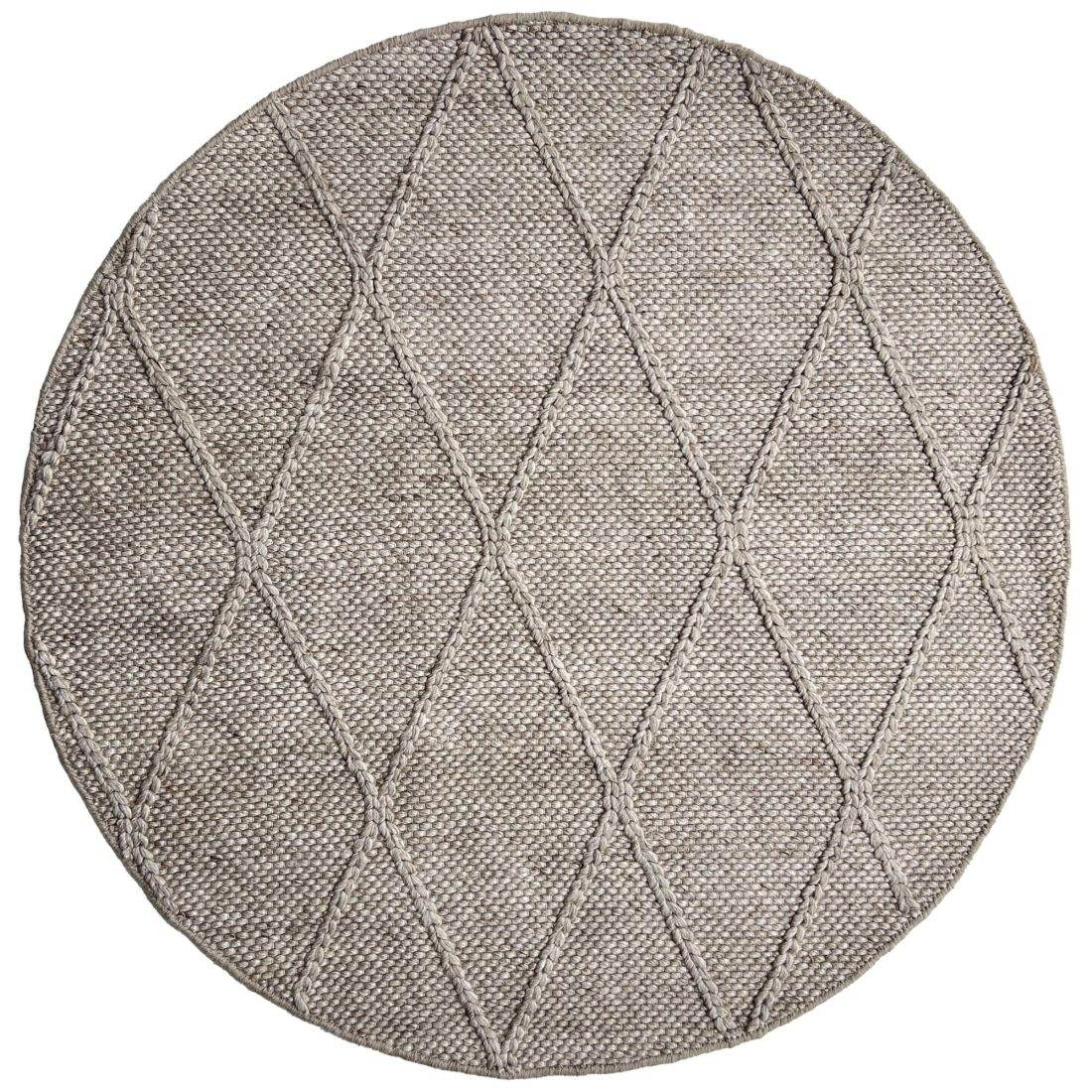 Athena | Diamond Wool Rug Light Grey - Mirra Interiors