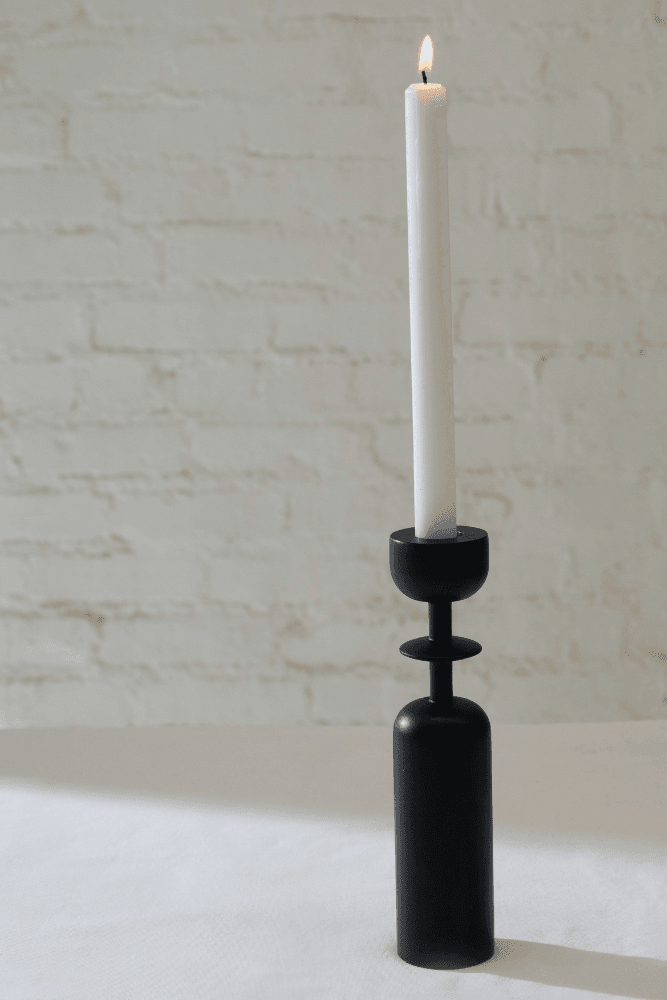 Minimalist Wooden Candle Holder Set of 5 Black - Mirra Interiors
