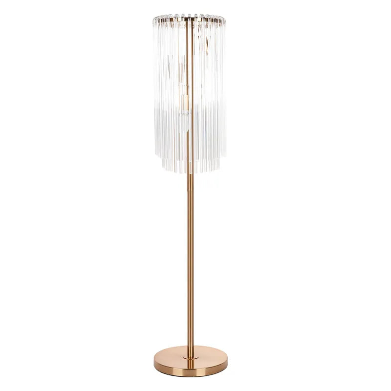 Zella | Glass Rod Floor Lamp - Brass