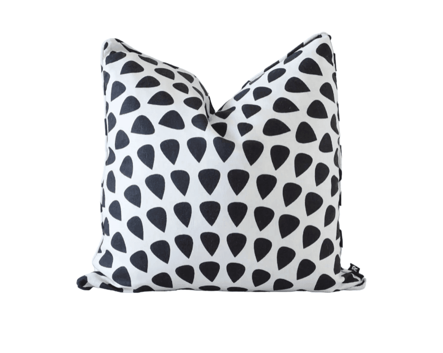 Honeymoon | Self-Piped Linen Cushion Black - Mirra Interiors