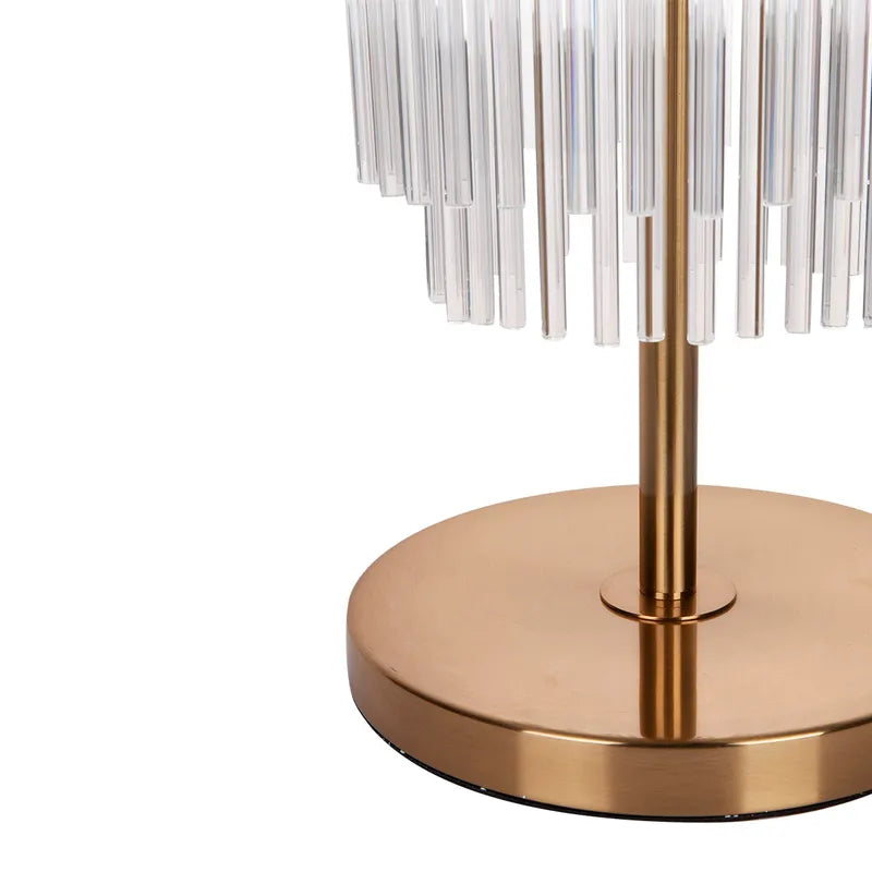 Zella | Glass Rod Table Lamp - Brass