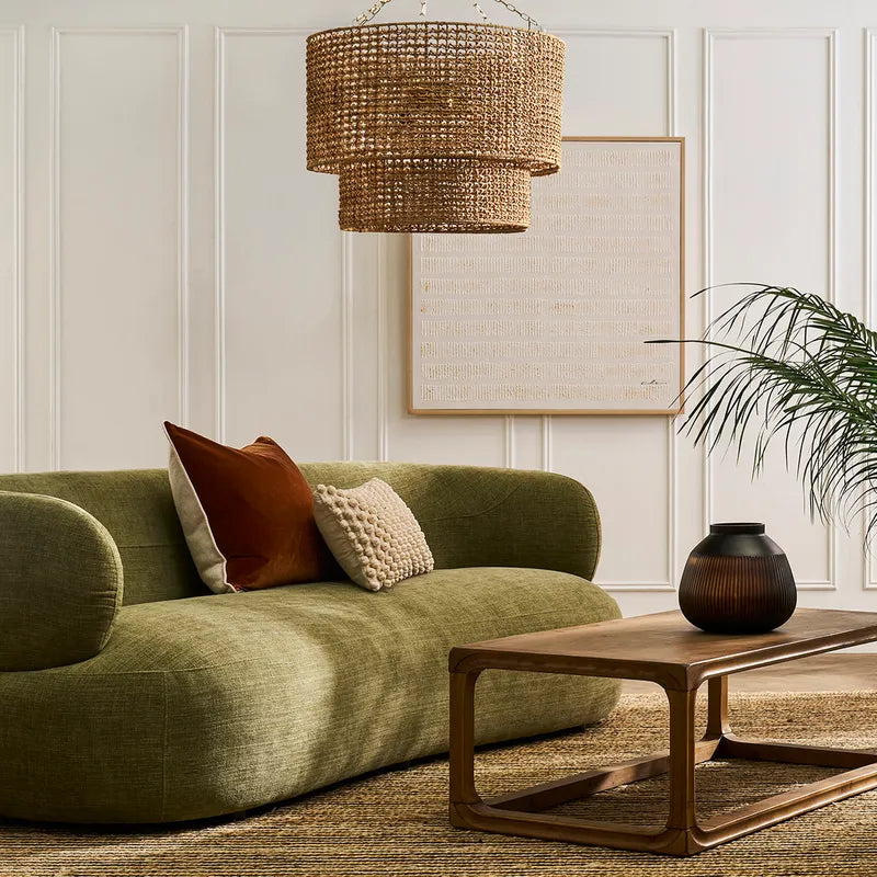 Noosa | Round Woven Rattan Pendant - Natural