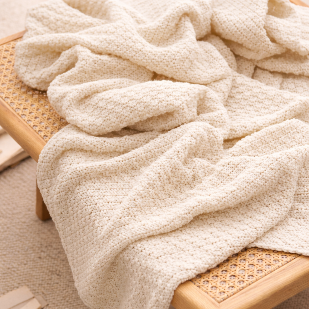 Celeste | Soft Tassel Acrylic Throw Rug - Off White