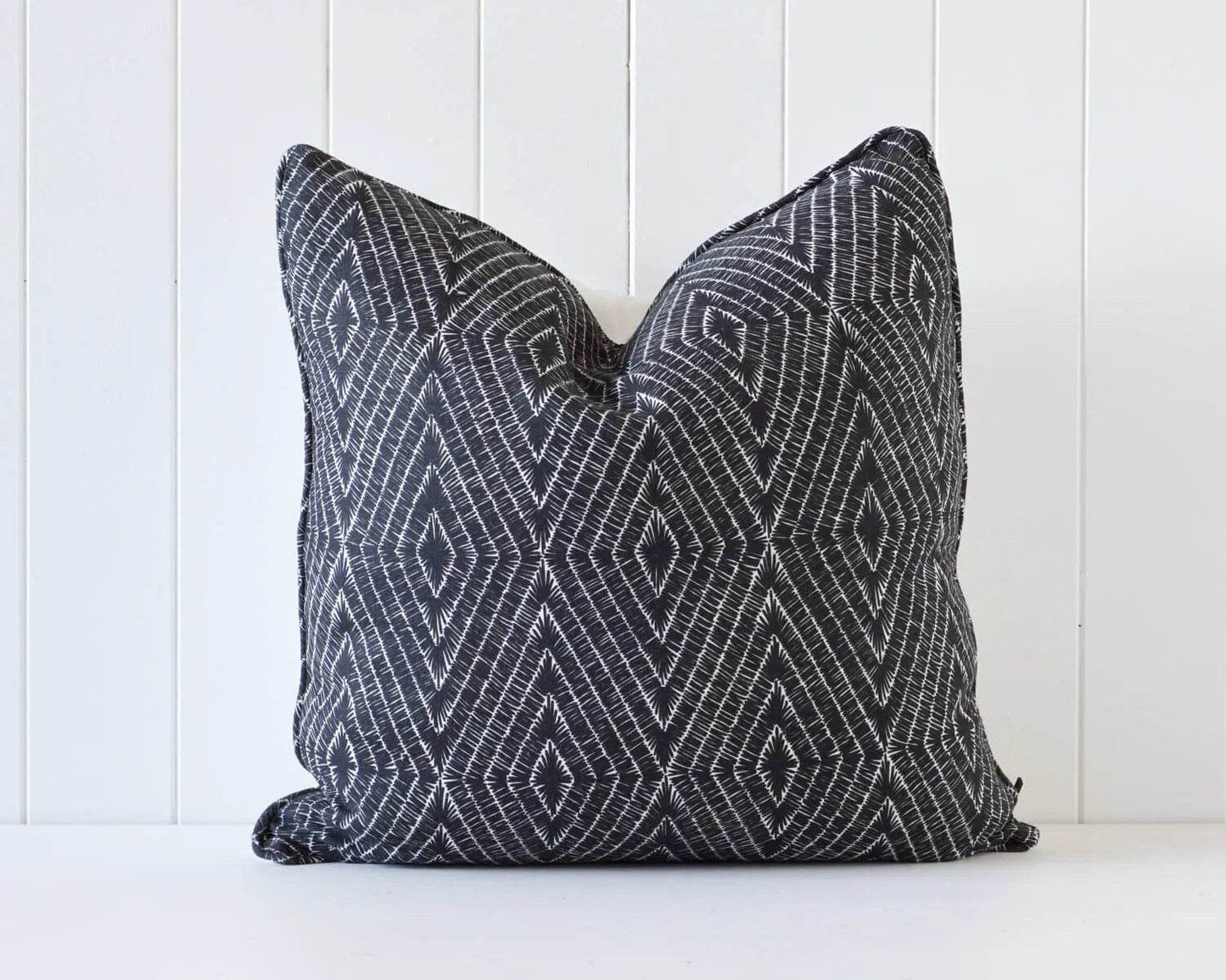 Temple | Self-Piped Linen Cushion Black - Mirra Interiors