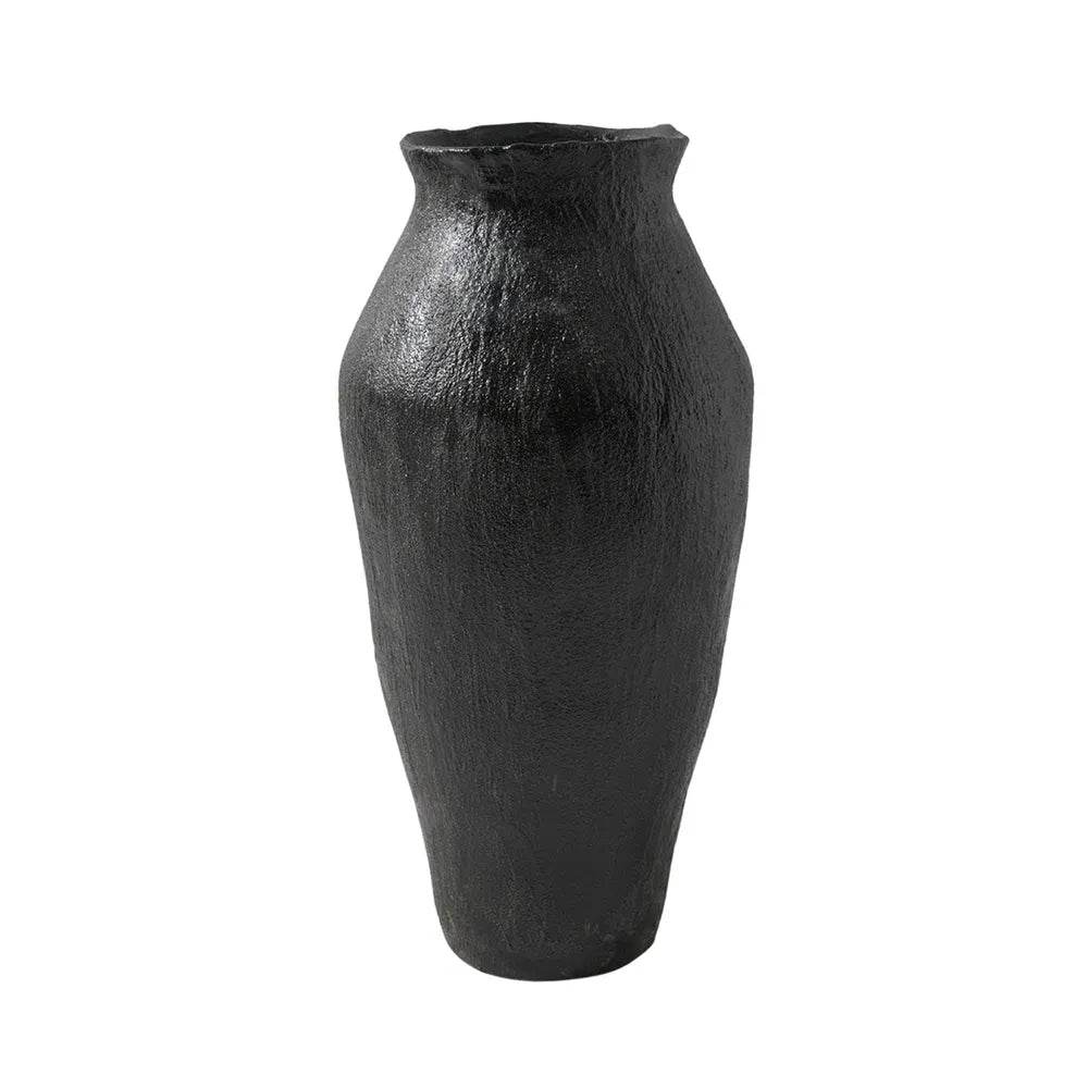 Textured black porcelain vase by Mirra Interiors, perfect for elegant home decor displays