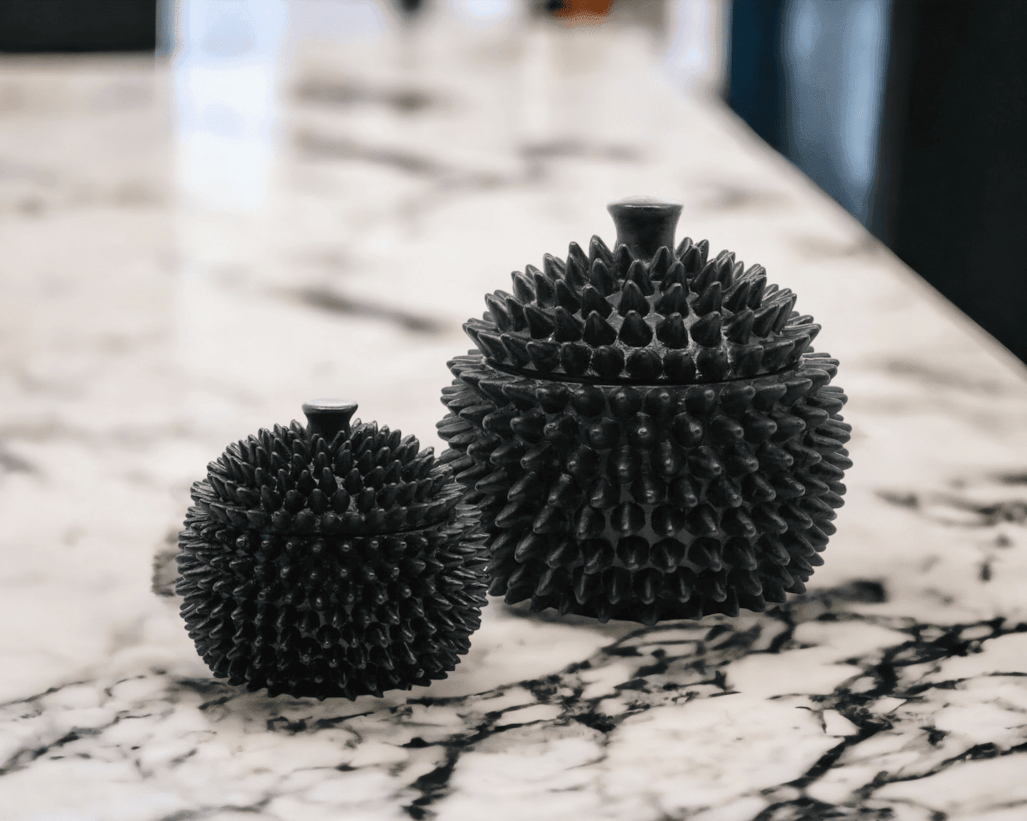 Urchin | Spike Trinket Box Black (Large) - Mirra Interiors