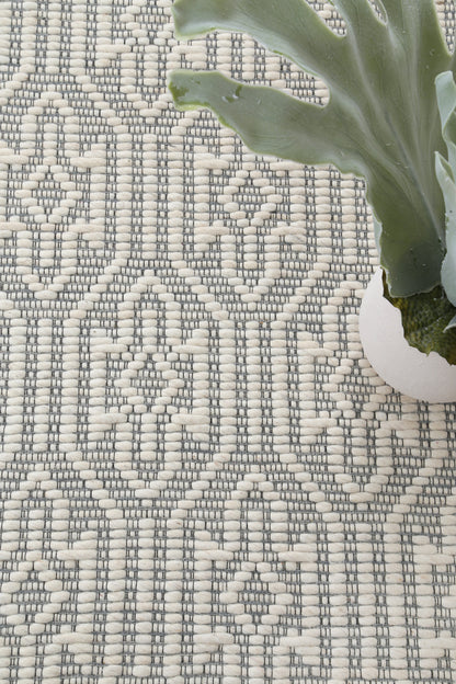 Copacabana | Geometric Wool-Blend Rug - Light Grey