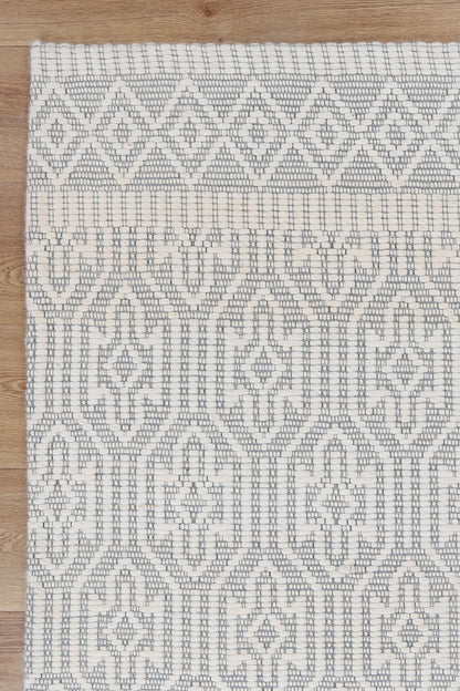 Copacabana | Geometric Wool-Blend Rug - Light Grey