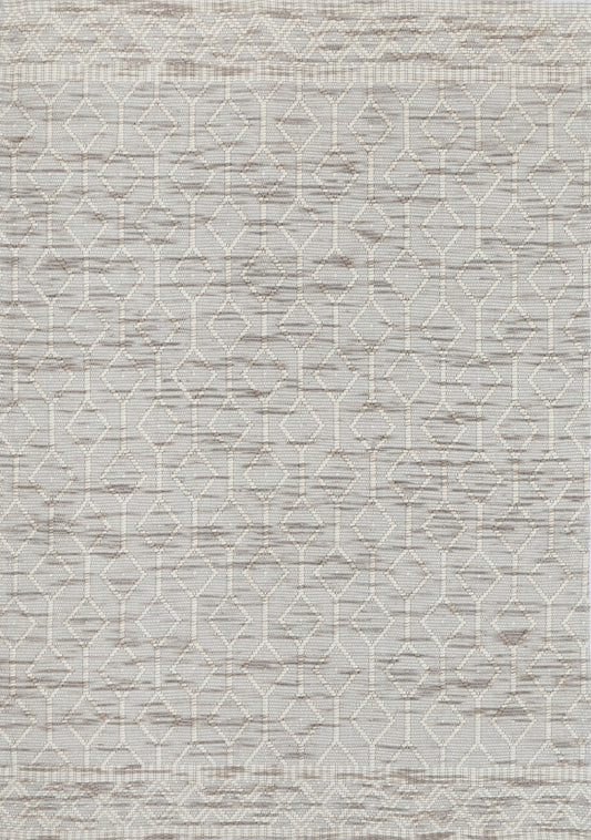 Copacabana | Lattice Wool-Blend Rug - Beige
