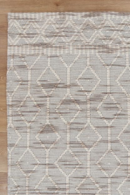 Copacabana | Lattice Wool-Blend Rug - Beige