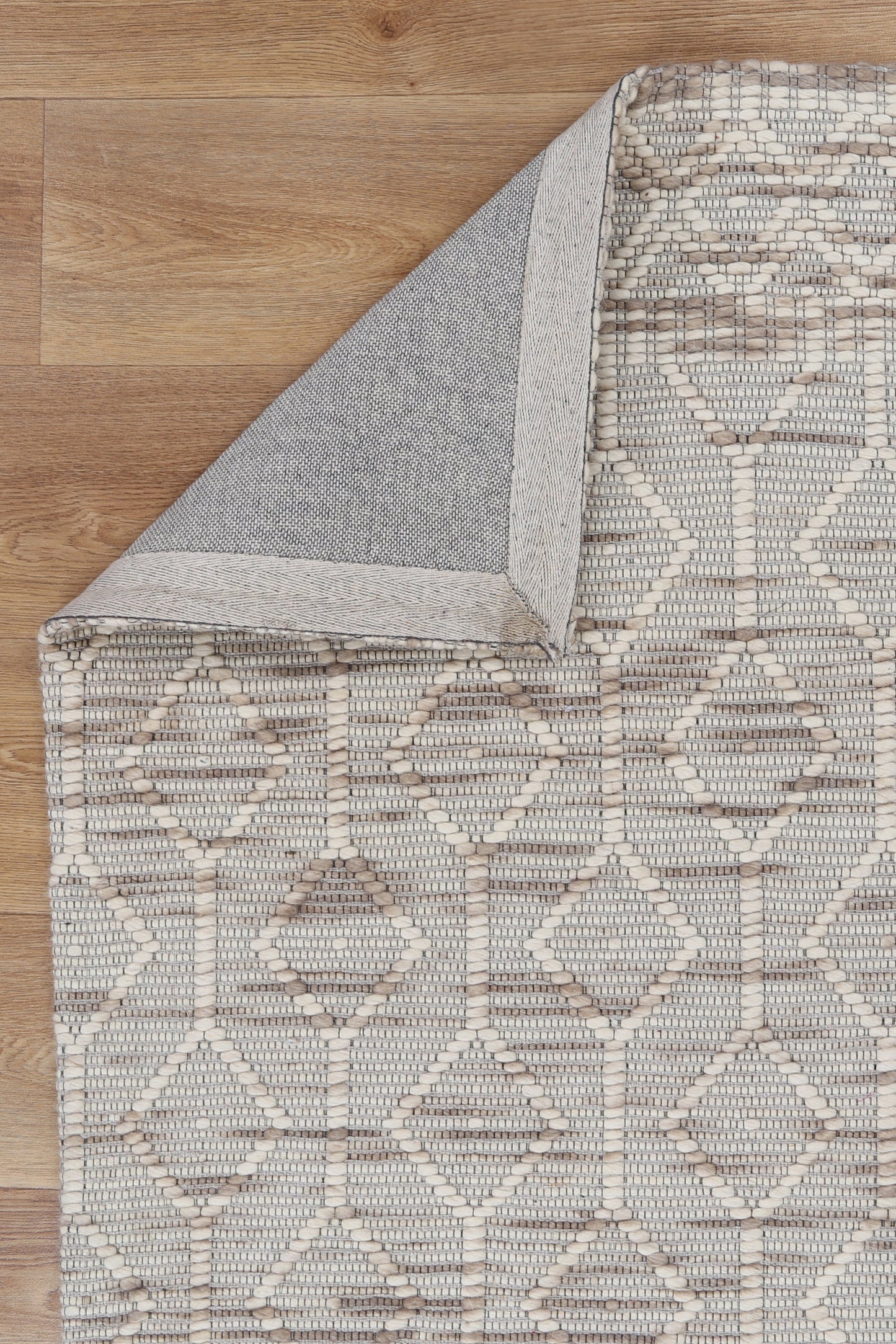 Copacabana | Lattice Wool-Blend Rug - Beige