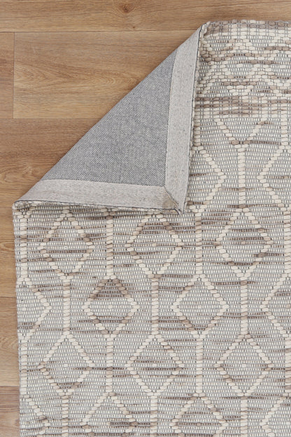 Copacabana | Lattice Wool-Blend Rug - Beige