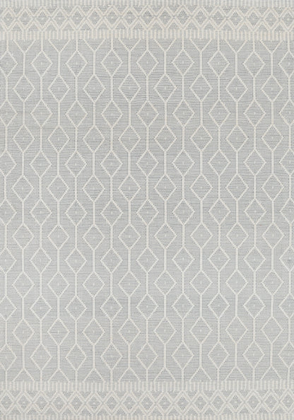 Copacabana | Lattice Wool Rug - Light Grey