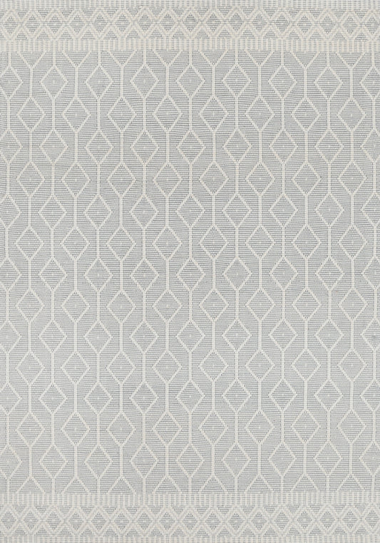 Copacabana | Lattice Wool Rug - Light Grey