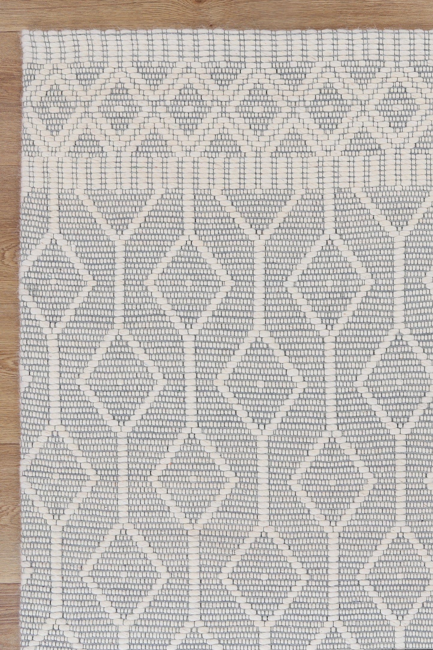 Copacabana | Lattice Wool Rug - Light Grey