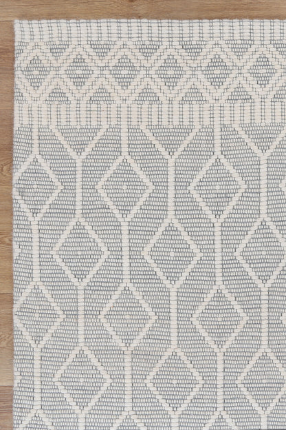 Copacabana | Lattice Wool Rug - Light Grey