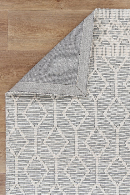 Copacabana | Lattice Wool Rug - Light Grey