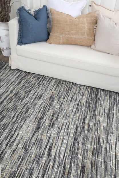 Copacabana | Lattice Wool-Blend Rug - Stone