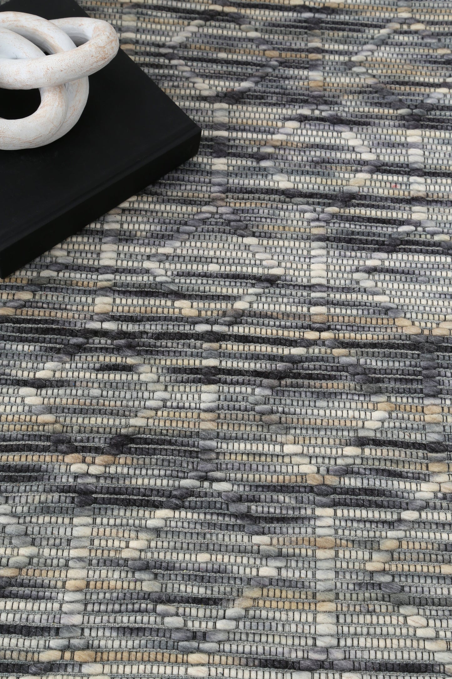 Copacabana | Lattice Wool-Blend Rug - Stone