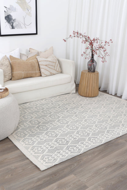 Copacabana | Diamond Wool-Blend Rug - Grey