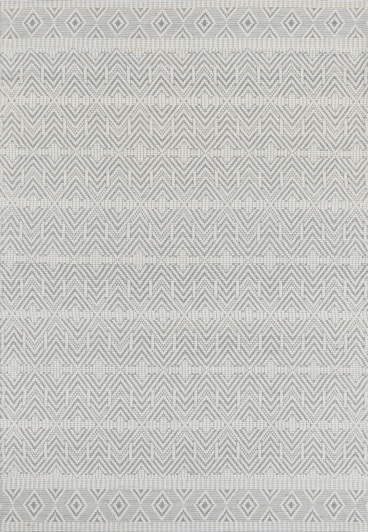 Copacabana | Chevron Wool-Blend Rug - Light Grey
