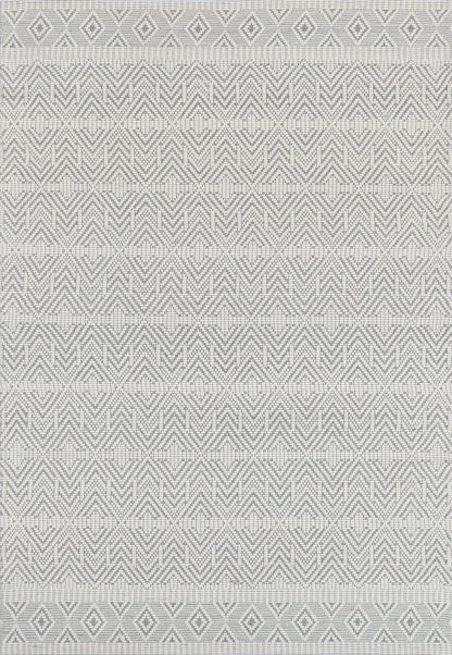 Copacabana | Chevron Wool-Blend Rug - Light Grey