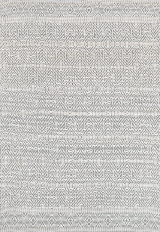 Copacabana | Chevron Wool-Blend Rug - Light Grey