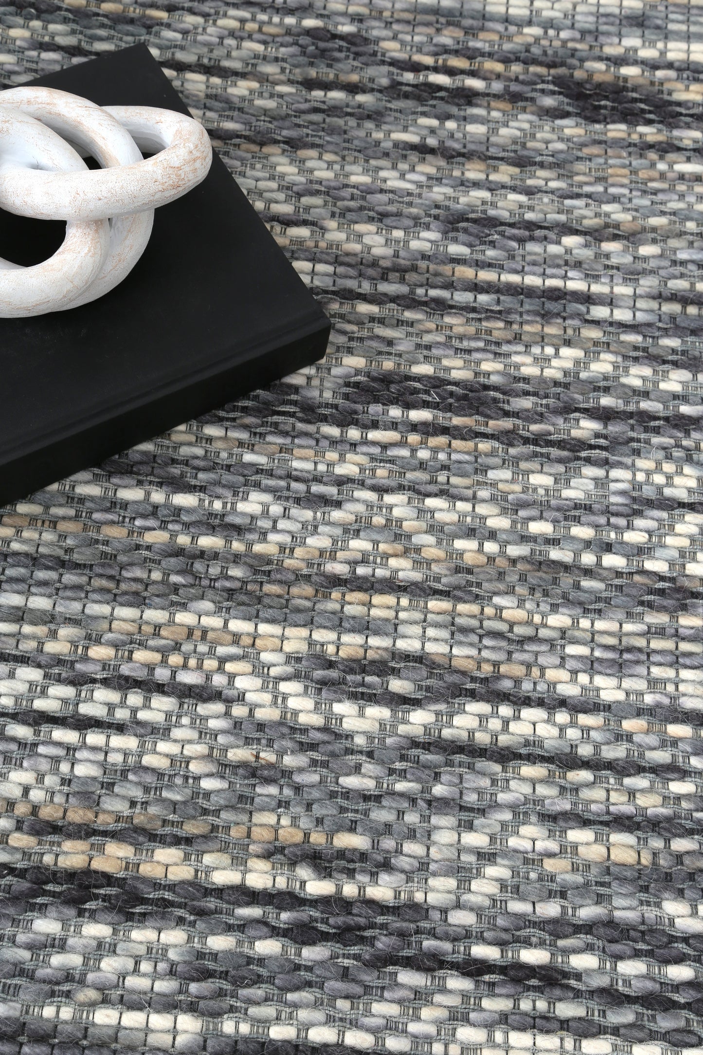 Copacabana | Chevron Wool-Blend Rug - Stone