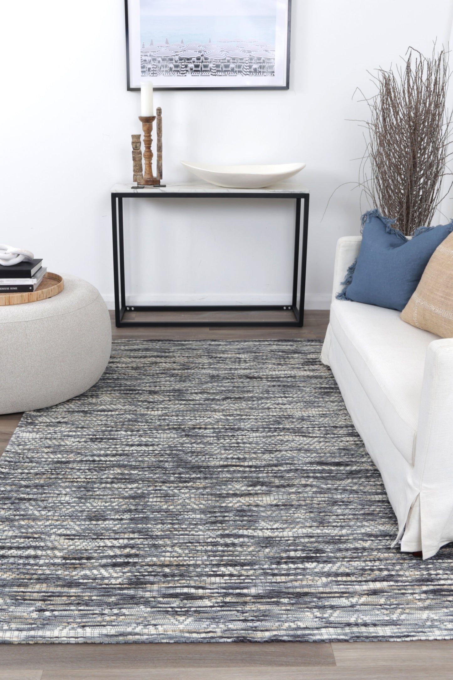 Copacabana | Chevron Wool-Blend Rug - Stone