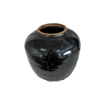 Shanxi | Antique Terracotta Wine Jar Glazed Black - Mirra Interiors