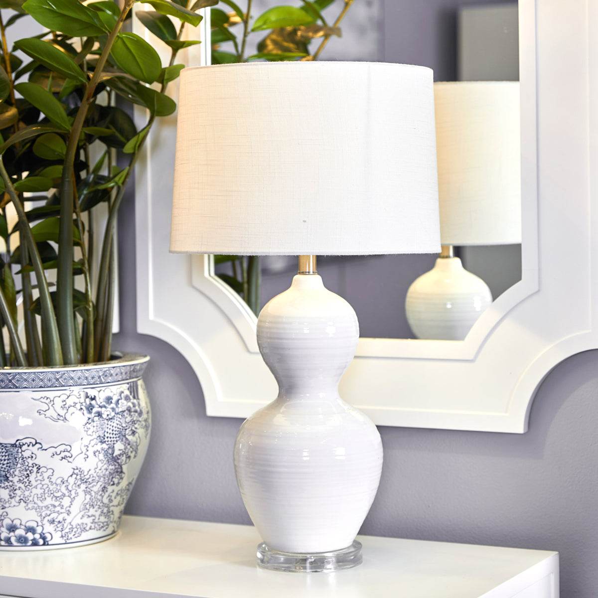 Bristol | Ceramic Table Lamp White - Mirra Interiors