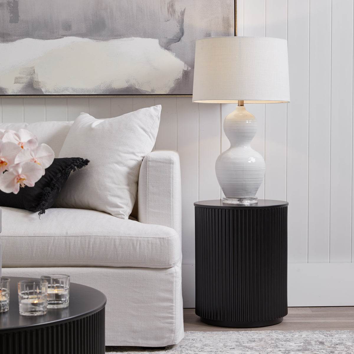 Bristol | Ceramic Table Lamp White - Mirra Interiors