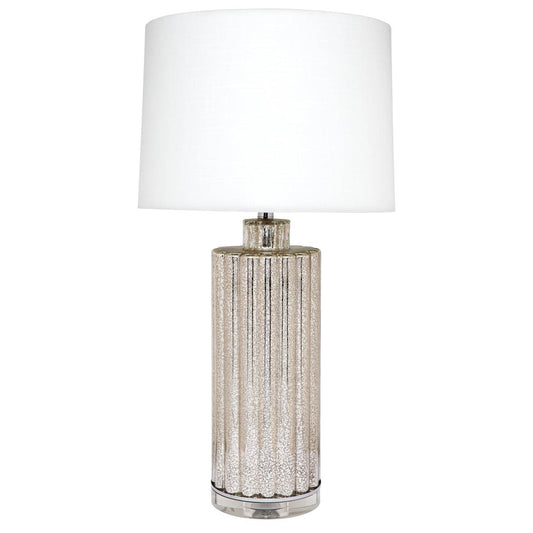Aurora | Ribbed Table Lamp Silver - Mirra Interiors